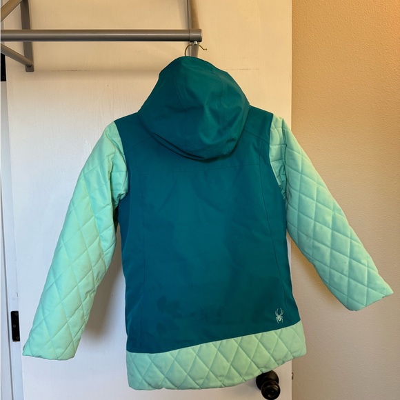 Spyder Girls Claire Jacket (10) Teal - Picture 4 of 13